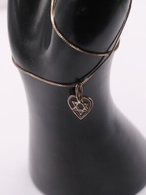 925 Jewish Star in Heart Necklace